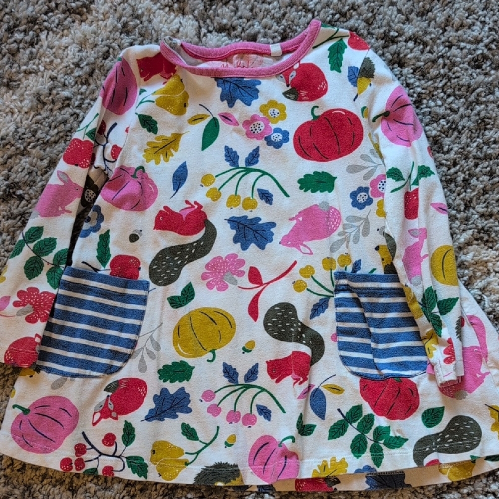 Mini Boden Multicolor Floral Long Sleeve Tee
